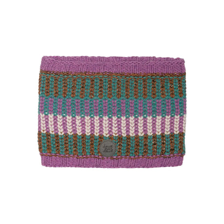 Striped Knit Necktube Purple, Green, Brown And White | DEUX PAR DEUX - DEUX PAR DEUX