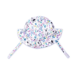 Angel Dear Dog and Floral cotton muslin sun hat for babies, image 1