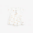 Sunrise Print on Off-White Jersey Peplum Dress | Petit Lem - Petit Lem