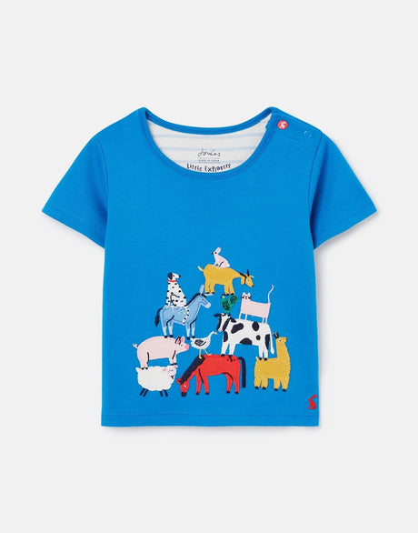 Tate Artwork Short Sleeve T-Shirt Animal Blue | Joules - Joules