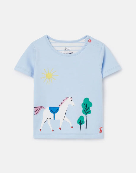 Tate Artwork Short Sleeve T-Shirt Horse Blue | Joules - Joules