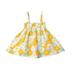 Angel Dear Happy Daisy cotton muslin tube dress for girls