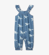 Unicorn Silhouettes Baby Denim Romper | Hatley - Hatley