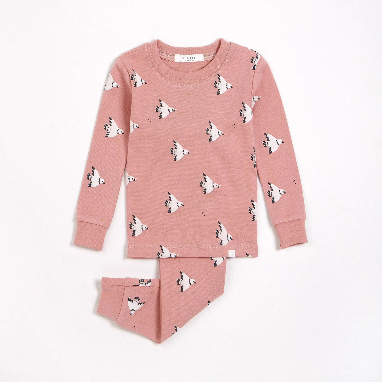 Winter Rose Turtle Doves Print Pajama Set | Petit Lem - Jenni Kidz