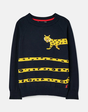 Joules Boys Zany Navy Leopard cotton sweater - product image 1