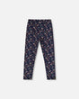 Jersey Leggings Navy Floral | Deux par Deux | Jenni Kidz