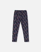 Jersey Leggings Navy Floral | Deux par Deux | Jenni Kidz