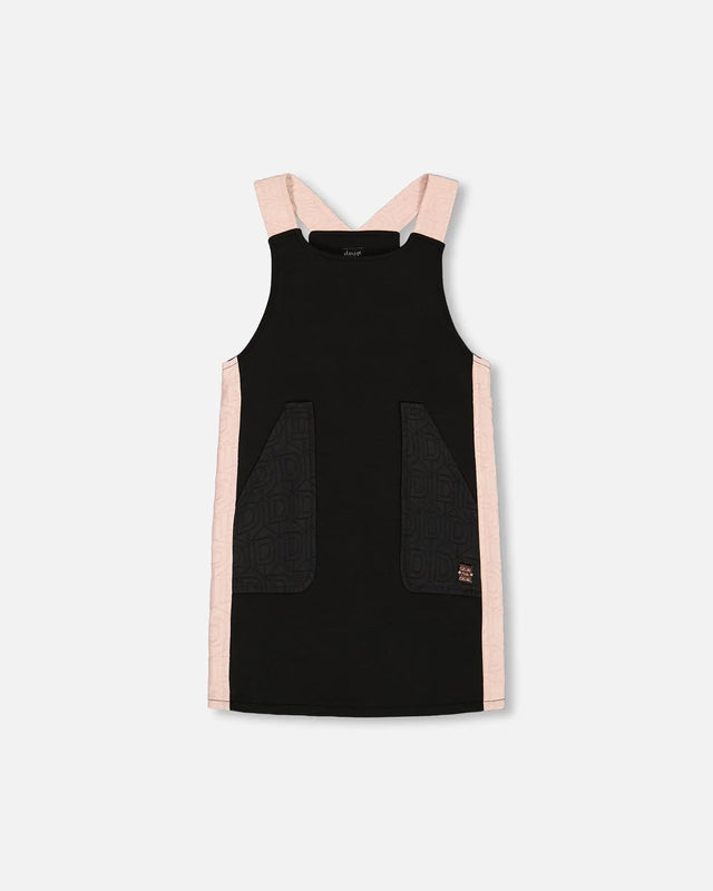 Jumper Dress With Contrast Band Black | Deux par Deux | Jenni Kidz