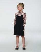 Jumper Dress With Contrast Band Black | Deux par Deux | Jenni Kidz