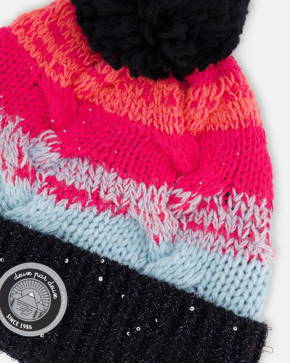 Knit Hat Gradient Blue, Coral And Fuschia | Deux par Deux | Jenni Kidz