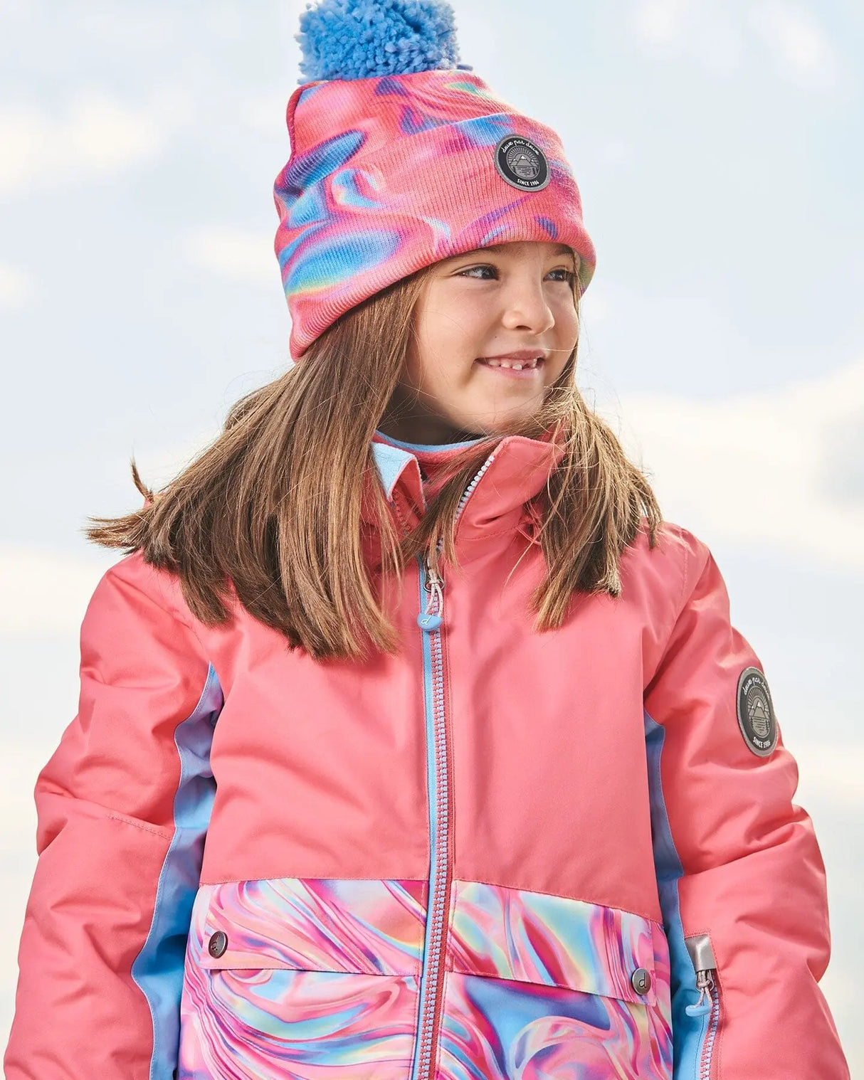 Knit Hat Pink And Air Blue Marble | Deux par Deux | Jenni Kidz