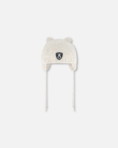 Knit Hat With Ears Off White | Deux par Deux | Jenni Kidz