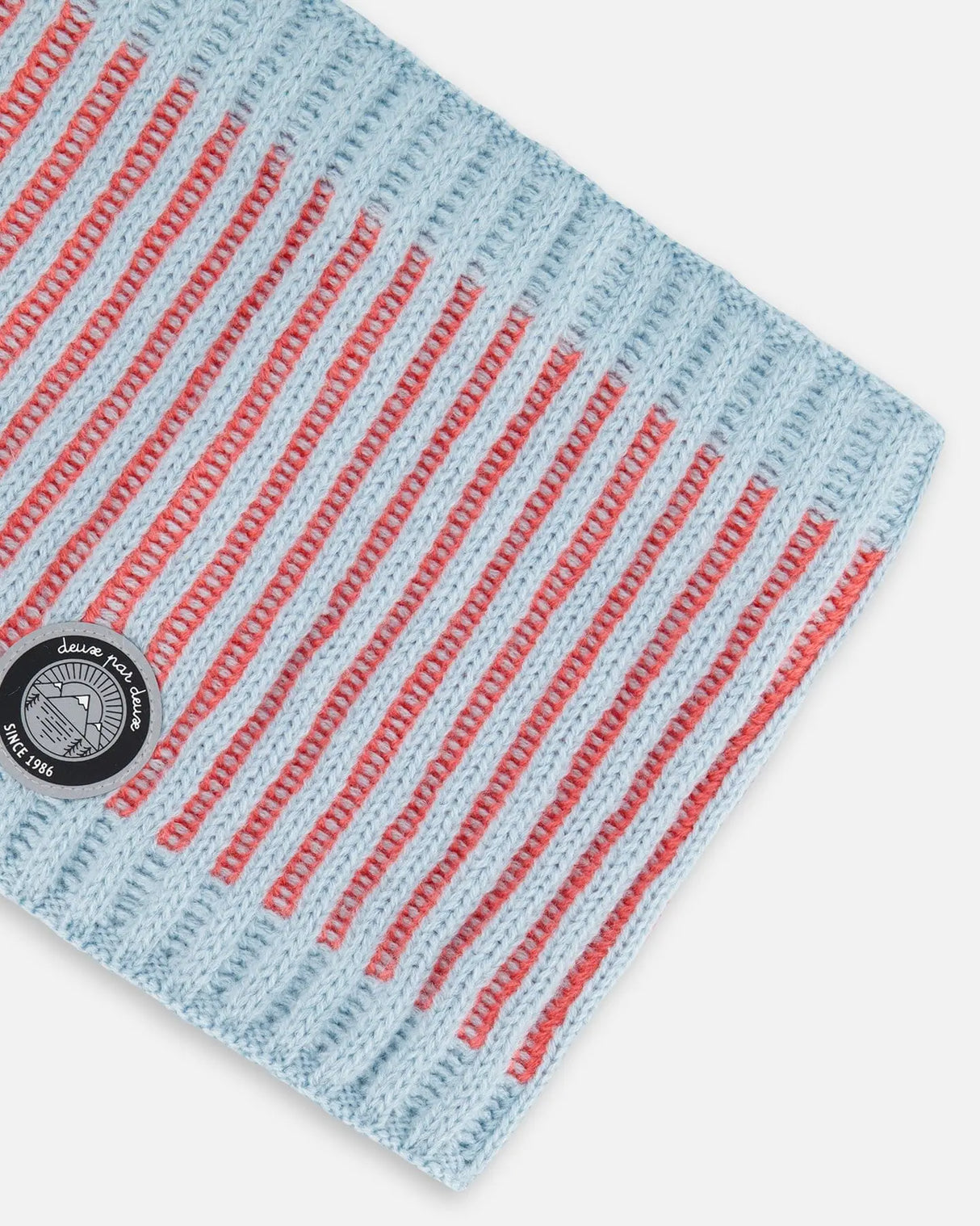 Knit Neckwarmer Air Blue And Coral | Deux par Deux | Jenni Kidz