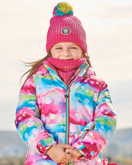 Knit Neckwarmer Pink And Multicolor | Deux par Deux | Jenni Kidz