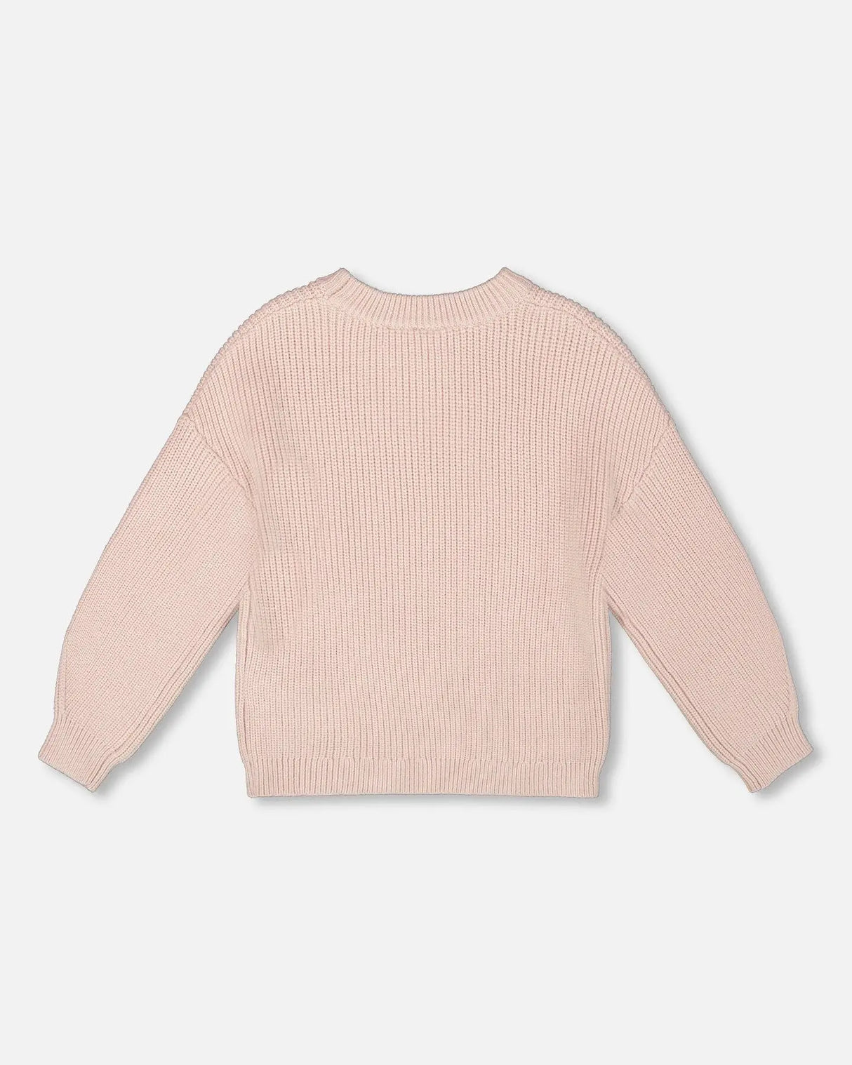 Knit Sweater Pinkish White With Sequin Heart | Deux par Deux | Jenni Kidz