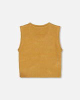 Knit Vest With Bows Golden Brown | Deux par Deux | Jenni Kidz