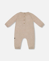 Knitted Bear Jacquard Jumpsuit Sand | Deux par Deux | Jenni Kidz