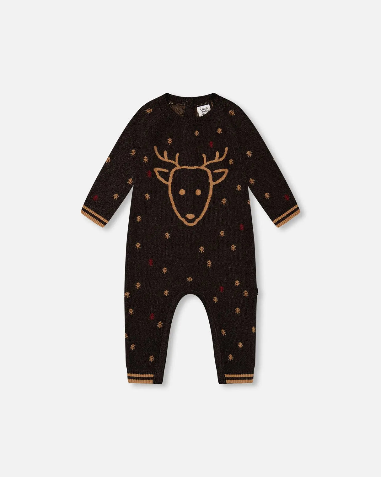 Knitted Jumpsuit With Intarsia Reindeer | Deux par Deux | Jenni Kidz