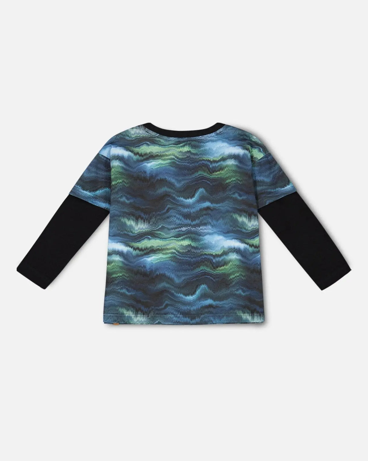 Layered Long Sleeve T-Shirt Blue Aurora Borealis | Deux par Deux | Jenni Kidz