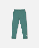 Leggings Dark Green With Flower Print | Deux par Deux | Jenni Kidz