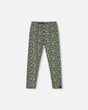 Leggings Green With Flower Print | Deux par Deux | Jenni Kidz