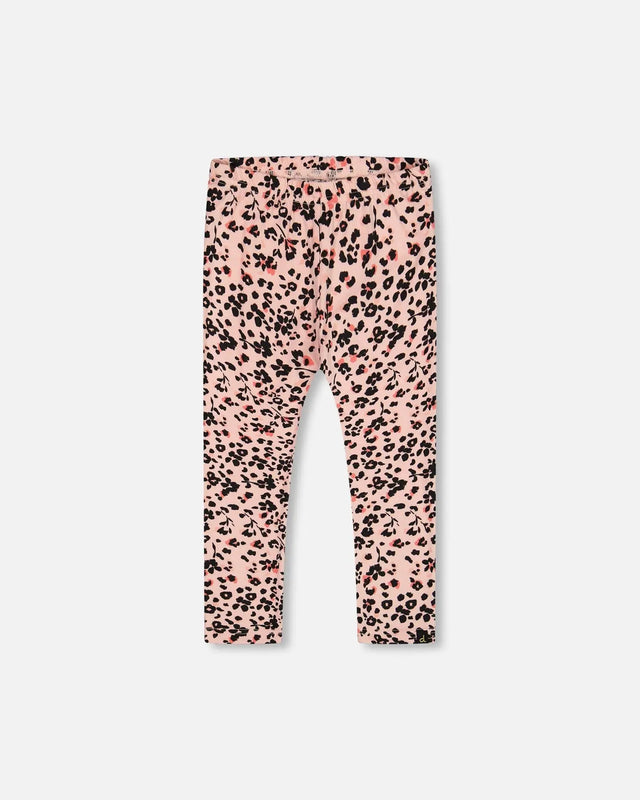 Leggings Pink Printed Leopard Flowers | Deux par Deux | Jenni Kidz