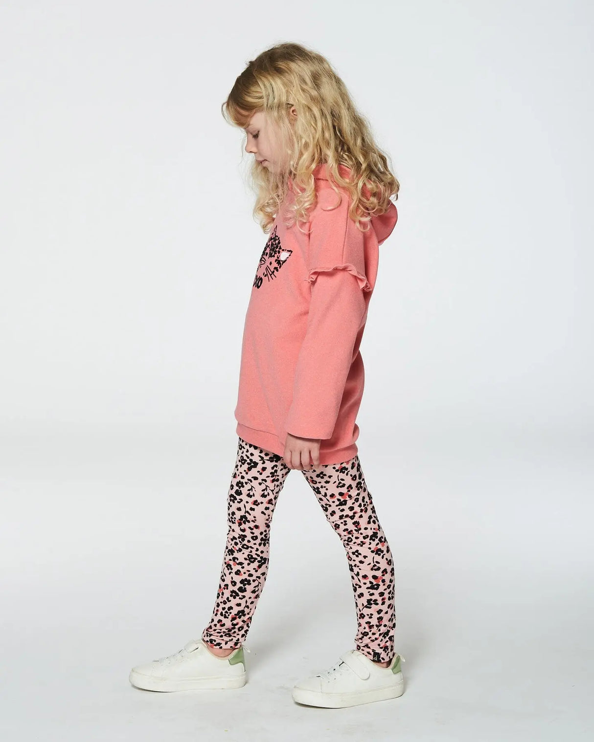 Leggings Pink Printed Leopard Flowers | Deux par Deux | Jenni Kidz