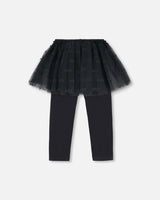 Leggings With Tulle Skirt Black | Deux par Deux | Jenni Kidz