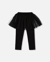 Leggings With Tulle Skirt Black | Deux par Deux | Jenni Kidz