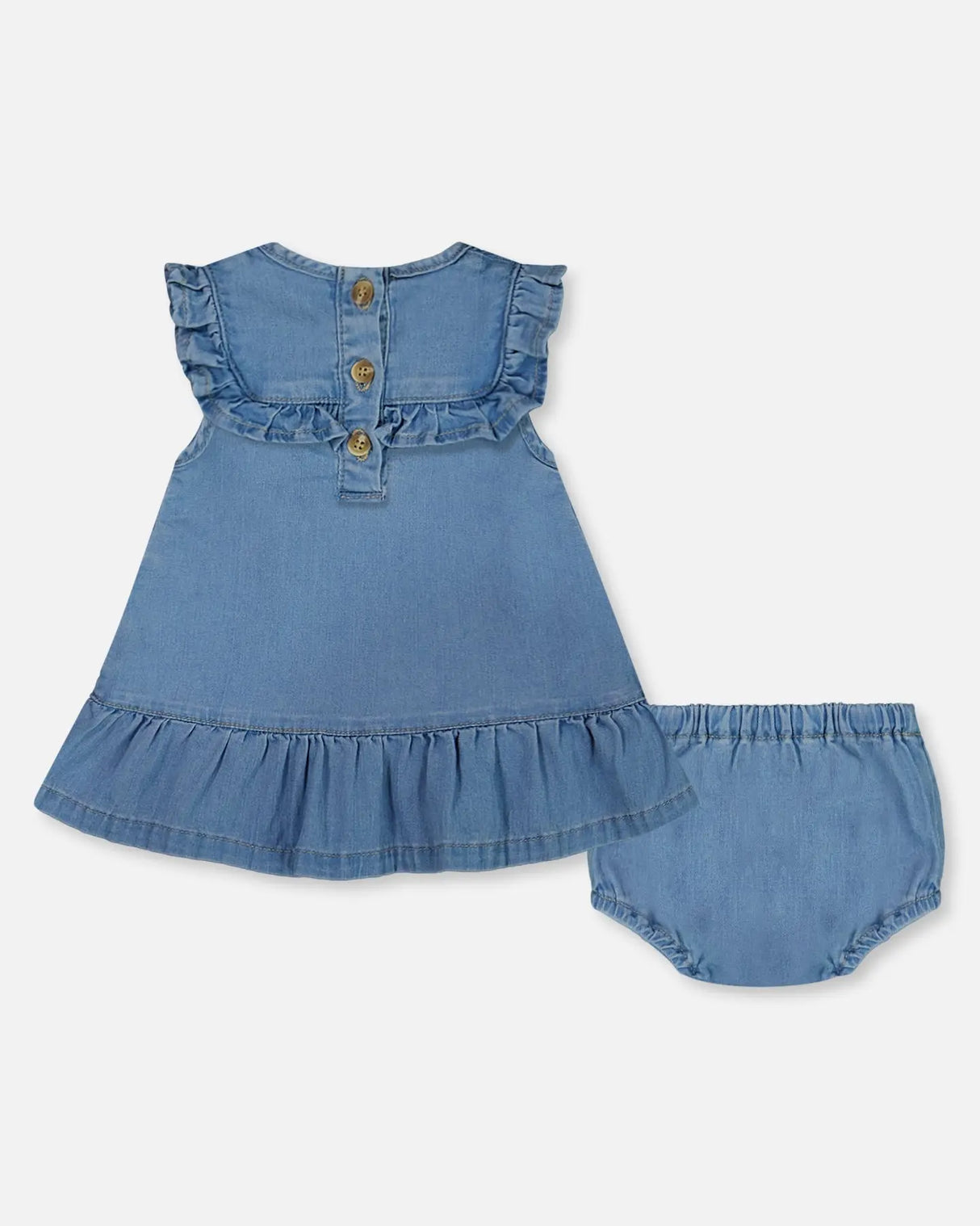 Light Soft Denim Dress And Bloomer Set | Deux par Deux | Jenni Kidz