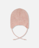 Lined Baby Knit Hat With Ears And Strings Dusty Pink | Deux par Deux | Jenni Kidz