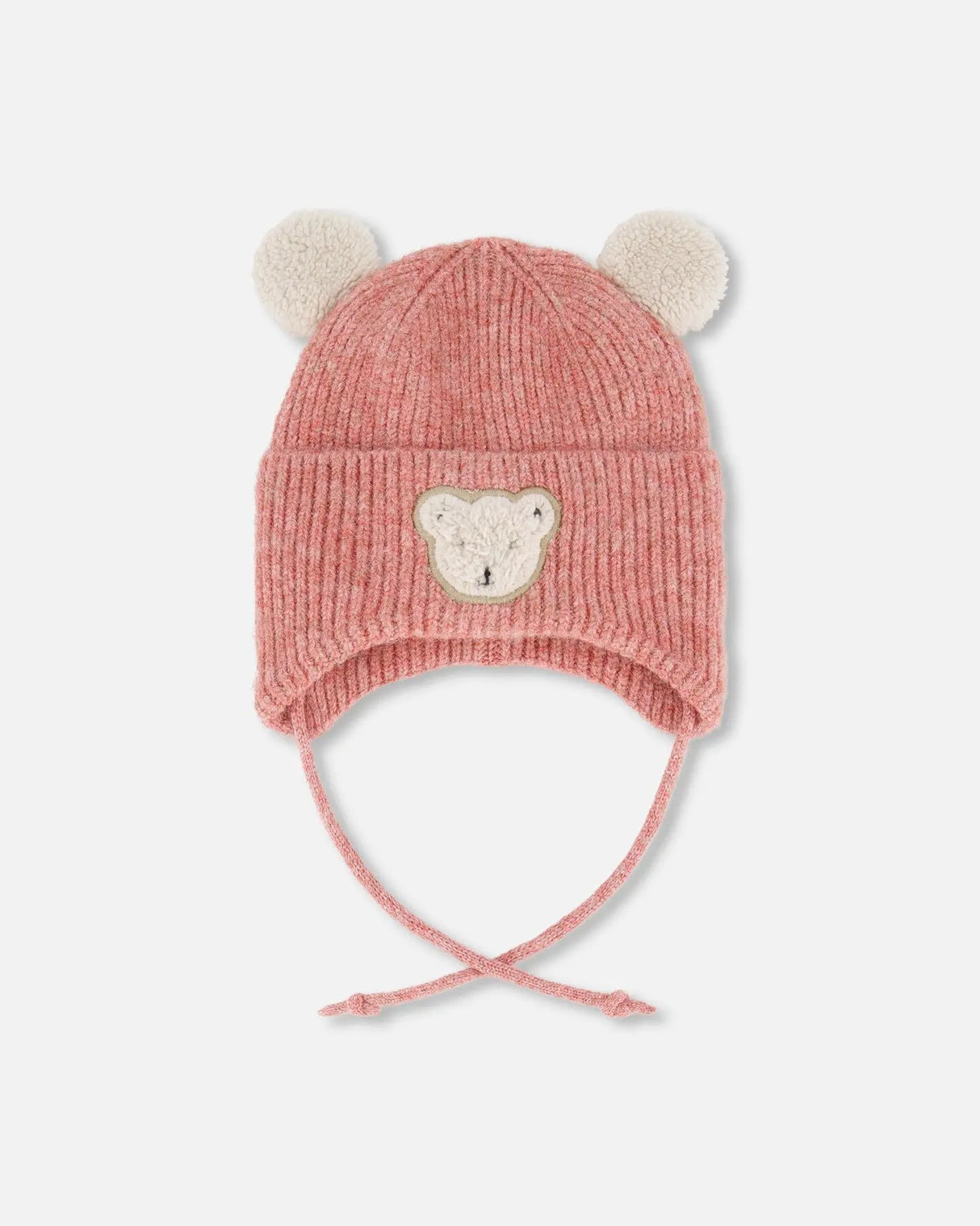 Lined Baby Winter Knit Hat With Ear Flaps Dusty Pink | Deux par Deux | Jenni Kidz