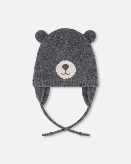 Lined Knit Hat With Ears Gray | Deux par Deux | Jenni Kidz