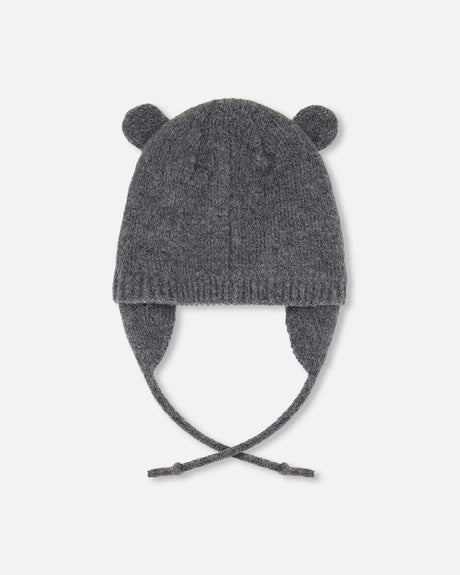 Lined Knit Hat With Ears Gray | Deux par Deux | Jenni Kidz