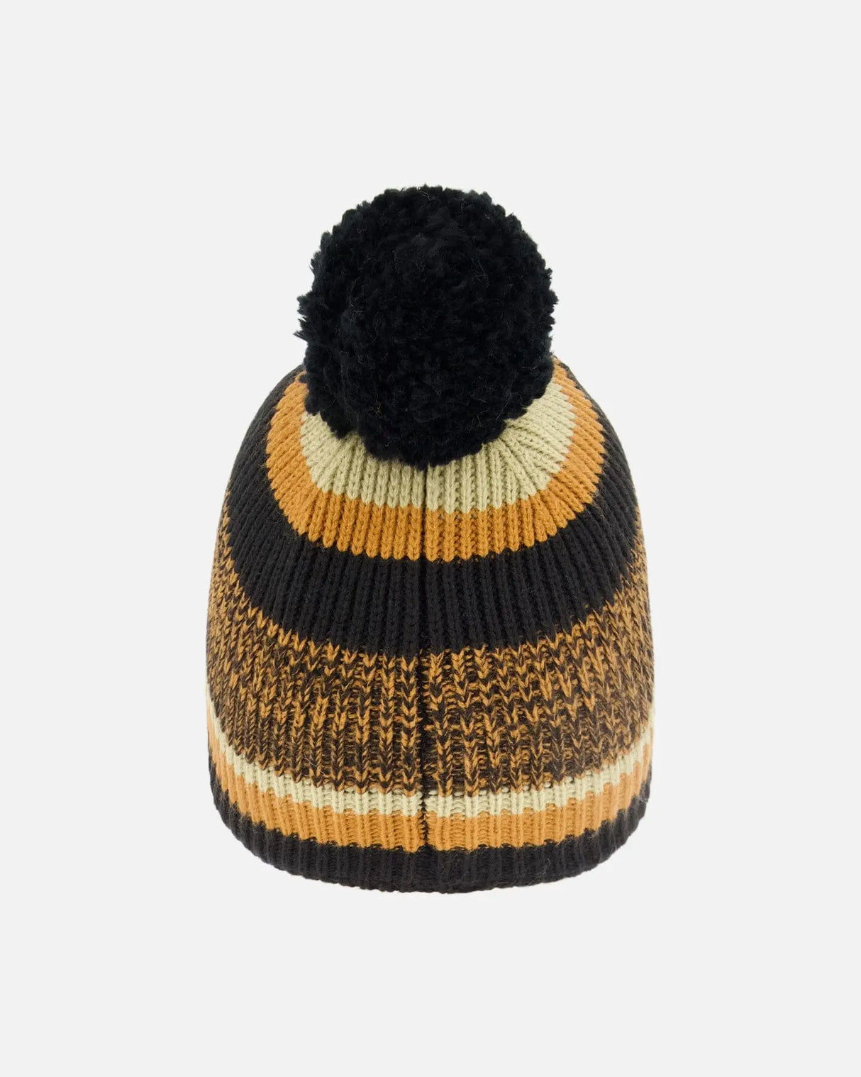 Lined Knit Pompom Hat Black And Ocher | Deux par Deux | Jenni Kidz