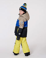 Lined Knit Pompom Hat Black, Taupe And Lime Green | Deux par Deux | Jenni Kidz