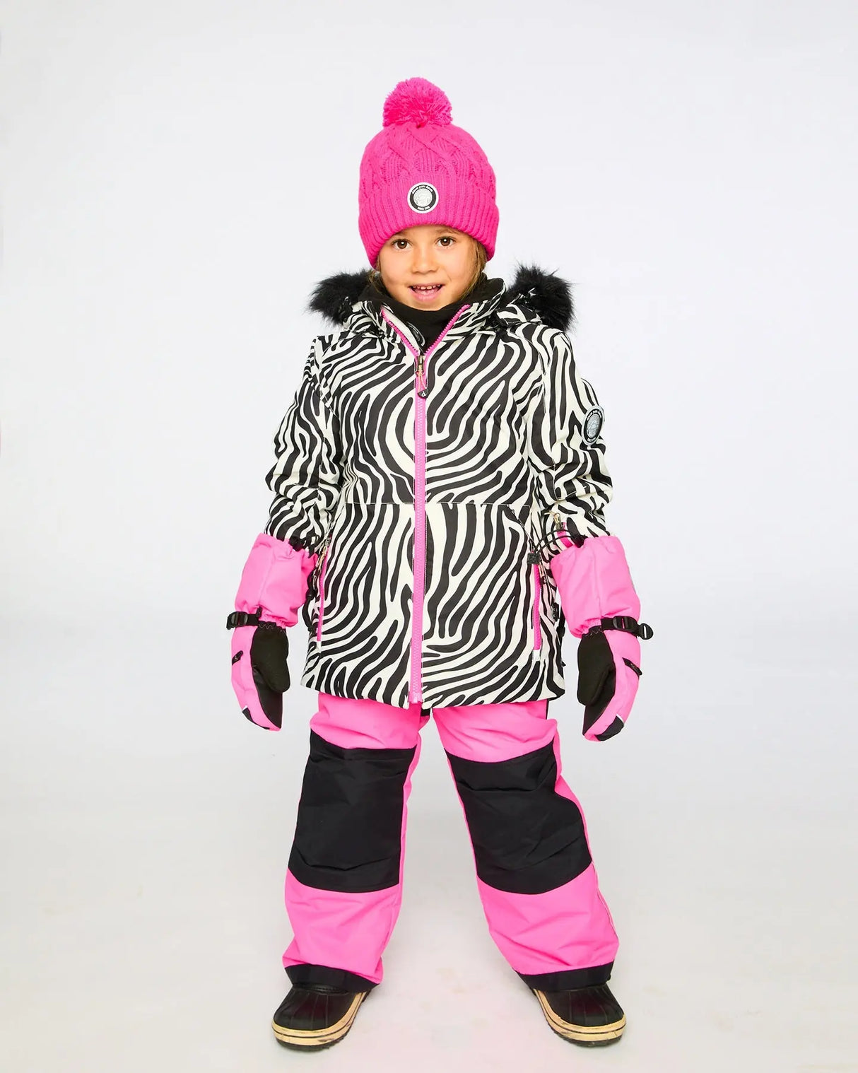 Lined Knit Pompom Hat Fuchsia | Deux par Deux | Jenni Kidz