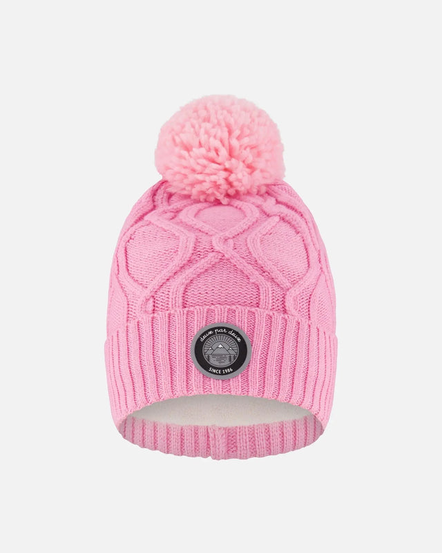 Lined Knit Pompom Hat Pink | Deux par Deux | Jenni Kidz