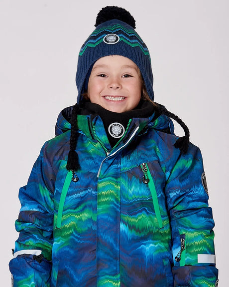 Lined Peruvian Knit Pompom Hat Black And Blue | Deux par Deux | Jenni Kidz