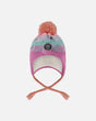 Lined Peruvian Knit Pompom Hat Pink, Orange And Turquoise | Deux par Deux | Jenni Kidz