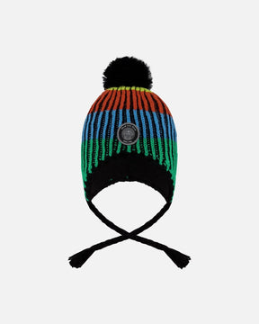 Lined Peruvian Knit Winter Hat With Pompom Multicolor | Deux par Deux | Jenni Kidz