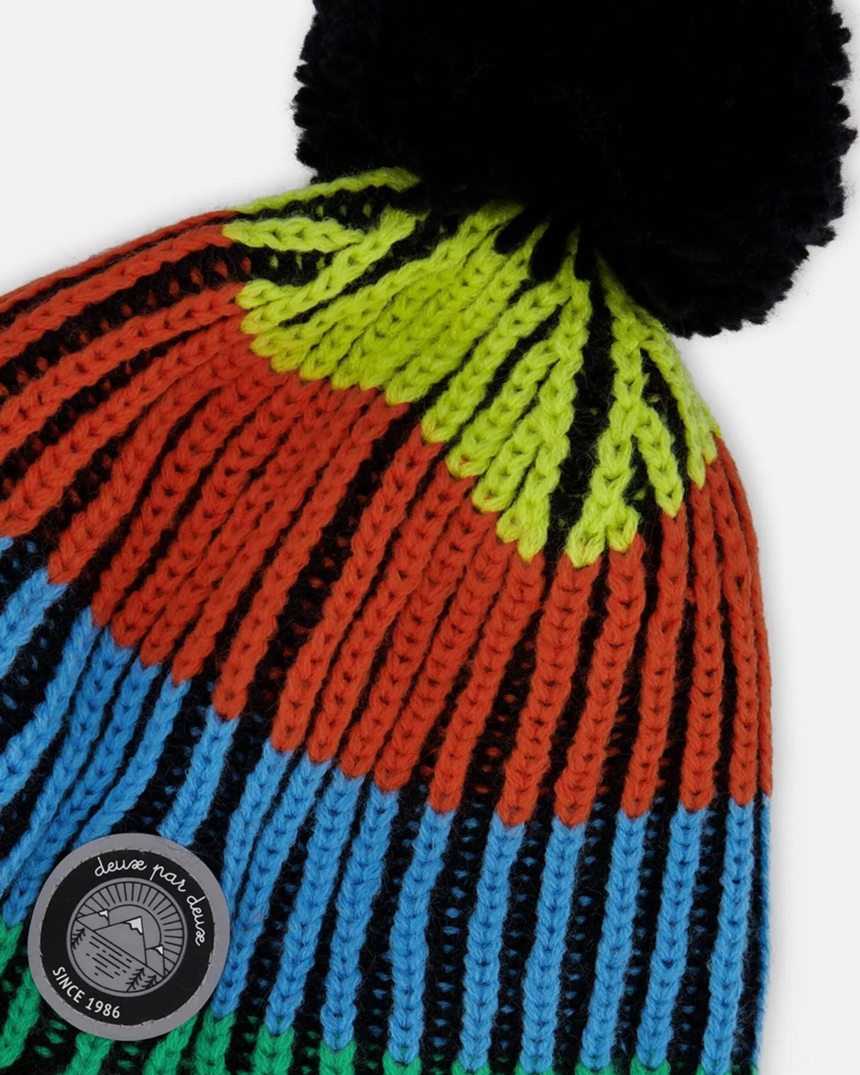 Lined Peruvian Knit Winter Hat With Pompom Multicolor | Deux par Deux | Jenni Kidz
