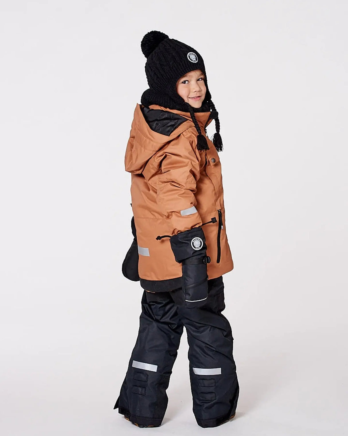 Lined Winter Hat With Pompom Black | Deux par Deux | Jenni Kidz