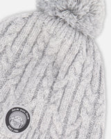 Lined Winter Hat With Pompom Heather Gray | Deux par Deux | Jenni Kidz