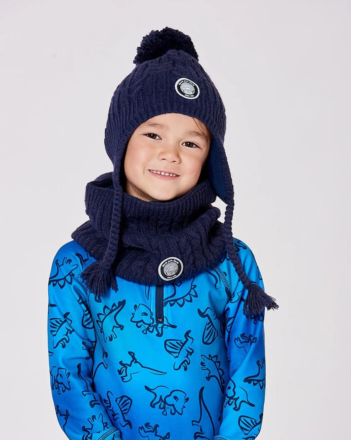 Lined Winter Hat With Pompom Navy Blue | Deux par Deux | Jenni Kidz