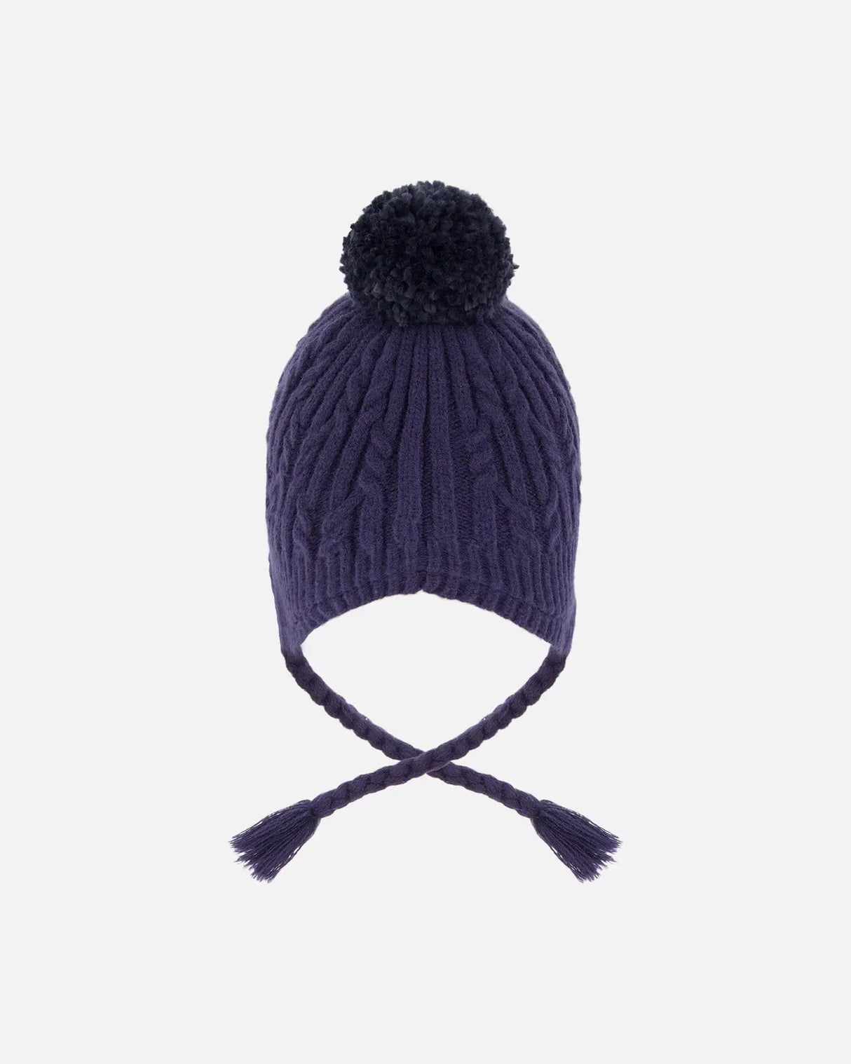 Lined Winter Hat With Pompom Navy Blue | Deux par Deux | Jenni Kidz