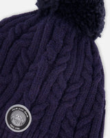 Lined Winter Hat With Pompom Navy Blue | Deux par Deux | Jenni Kidz