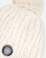 Lined Winter Hat With Pompom Off-White | Deux par Deux | Jenni Kidz