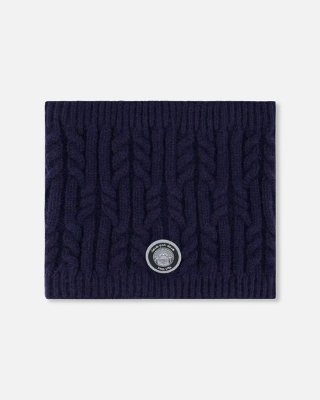 Lined Winter Neckwarmer Navy Blue | Deux par Deux | Jenni Kidz