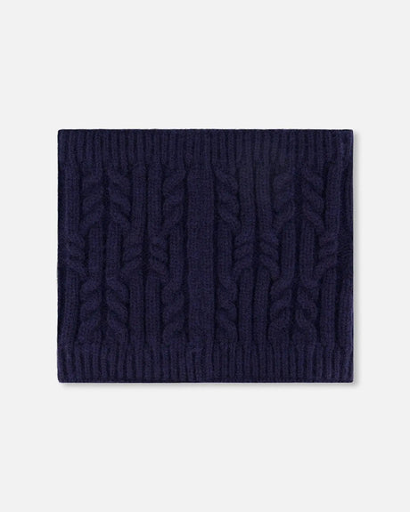 Lined Winter Neckwarmer Navy Blue | Deux par Deux | Jenni Kidz